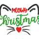 Meowy Christmas Embroidery Design, Christmas Pattern, Instant Download
