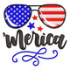 Merica Sunglasses Embroidery Design, Instant Download
