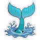 Mermaid Tail Splash Embroidery Design, Machine Embroidery Pattern, Instant Download