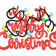 Merry Christmas Antlers Embroidery Design V2, Instant Download