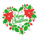 Merry Christmas Heart Wreath Embroidery Design, Instant Download
