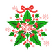 Merry Christmas Holly Wreath Embroidery Design, Instant Download