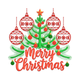 Merry Christmas Ornament Tree Embroidery Design, Instant Download