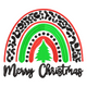 Merry Christmas Rainbow Embroidery Design, Instant Download