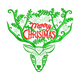Merry Christmas Reindeer Line Art Embroidery Design, Instant Download