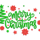 Merry Christmas Script with Tree Embroidery Design, Instant Download