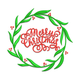 Merry Christmas Wreath Embroidery Design, Instant Download