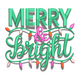 Merry & Bright Embroidery Design, Instant Download