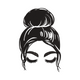 Messy Bun Girl Embroidery Design, Fashion Machine Embroidery, Instant Download