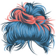 Messy Bun Hair Silhouette Embroidery Design, Instant Download