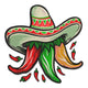Mexican Fiesta Pepper Hat Embroidery Design, Instant Download