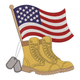 Military Boots American Flag Embroidery Design, Pattern