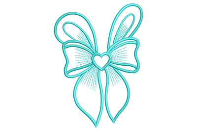 Minimal Butterfly Bow Embroidery Design, Instant Download