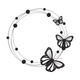 Minimal Butterfly Circle Frame Embroidery Design, Instant Download