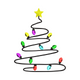 Minimal Christmas Tree Light Embroidery Design, Instant Download