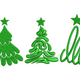 Minimal Christmas Tree Trio Embroidery Design, Instant Download