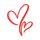 Minimal Double Heart Line Art Embroidery Design, Instant Download