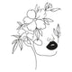 Minimal Female Portrait with Flowers Embroidery Design, Machine Embroidery Pattern, Instant Download