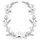 Minimal Flower Frame Embroidery Design, Instant Download