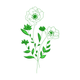 Minimal Green Floral Stem Embroidery Design, Instant Download