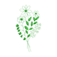 Minimal Green Wildflower Bouquet Embroidery Design, Instant Download