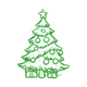 Minimal Line Art Christmas Tree with Gifts Embroidery Design, Instant Download