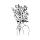 Minimal Line Art Flower Bouquet Embroidery Design, Women's Pattern