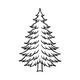 Minimal Pine Tree Outline Embroidery Design, Single Colour Forest Tree Pattern, Instant Download