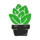 Minimal Potted Leaf Plant Embroidery Design, Instant Download