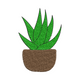 Minimal Potted Succulent Plant Embroidery Design, Instant Download