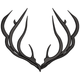 Minimal Stag Antlers Silhouette Embroidery Design, Instant Download
