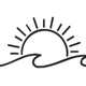 Minimal Sunrise with Waves Embroidery Design, Line Art Beach Pattern, Instant Download