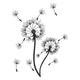 Minimal Wildflower with Floating Seeds Embroidery Design, Instant Download