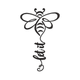 Minimalist Bee with Script Quote Embroidery Design, Instant Download