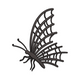 Minimalist Black Butterfly Embroidery Design, Instant Download