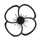 Minimalist Black Flower Outline Embroidery Design, Instant Download