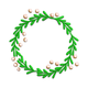 Minimalist Botanical Wreath Embroidery Design, Instant Download