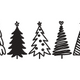 Minimalist Christmas Tree Line Art Embroidery Design, Instant Download