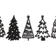 Minimalist Christmas Tree Line Art Embroidery Design, Holiday Tree Machine Embroidery Pattern