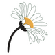 Minimalist Daisy Flower Embroidery Design, Floral Botanical Pattern, Instant Download