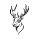 Minimalist Deer Head Line Art Embroidery Design, Instant Download