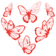Minimalist Flying Butterflies Embroidery Design, Instant Download