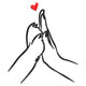 Minimalist Hands Love Embroidery Design, Valentine Line Art