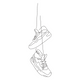 Minimalist Hanging Sneakers Embroidery Design, Fashion Streetwear Pattern, Instant Download