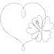 Minimalist Heart Flower Embroidery Design, Machine Embroidery Pattern, Instant Download