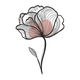 Minimalist Line Art Flower Embroidery Design, Instant Download