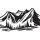 Minimalist Mountain Landscape Embroidery Design, Instant Download