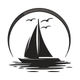 Minimalist Sailboat Sunset Embroidery Design, Instant Download