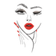 Minimalist Woman Face Embroidery Design, Fashion Beauty Portrait, Instant Download