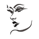 Minimalist Woman Face Line Art Embroidery Design, Modern Profile Pattern, Instant Download